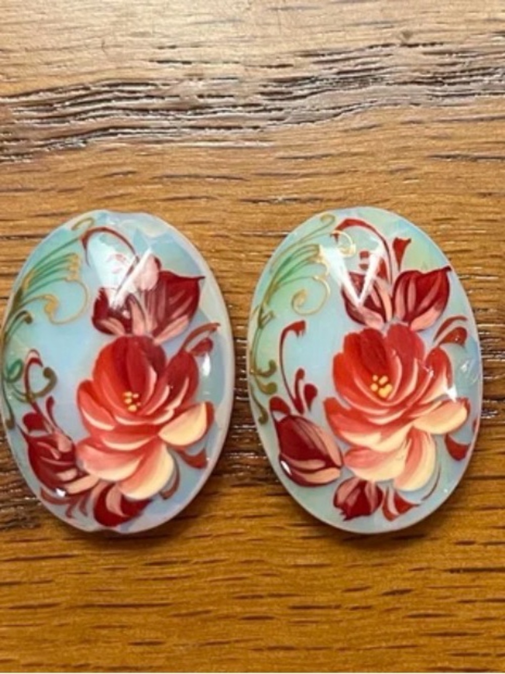Vintage Floral Sea Opal Beads